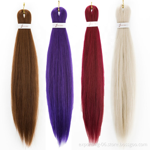 26" Pre Stretched Braiding Hair Extensions Easy Crochet Braid Hair Bundle Yaki Straight Ombre Synthetic Afro Twist Jumbo Braids